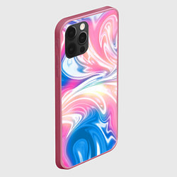 Чехол для iPhone 12 Pro Абстрактный цветной паттерн Волны Abstract Color P, цвет: 3D-малиновый — фото 2