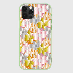 Чехол для iPhone 12 Pro Абстрактные узоры цветы, цвет: 3D-салатовый