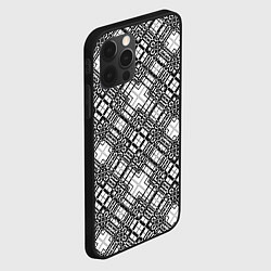 Чехол для iPhone 12 Pro Черно-белый геометрический узор в клетку, цвет: 3D-черный — фото 2