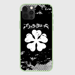 Чехол для iPhone 12 Pro Белый логотип black clover чёрный клевер, цвет: 3D-салатовый