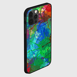 Чехол для iPhone 12 Pro Разноцветные кляксы, цвет: 3D-черный — фото 2