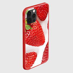 Чехол для iPhone 12 Pro Strawberries, цвет: 3D-красный — фото 2