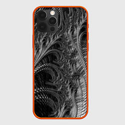 Чехол для iPhone 12 Pro Абстрактный фрактальный паттерн Abstract Fractal p, цвет: 3D-красный