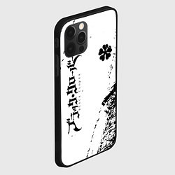 Чехол для iPhone 12 Pro Black clover чёрный клевер вертикальная надпись, цвет: 3D-черный — фото 2