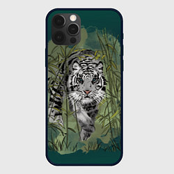 Чехол для iPhone 12 Pro Крадущийся белый тигр символ гола, цвет: 3D-черный