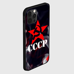 Чехол для iPhone 12 Pro Ссср - серп и молот - звезда - пламя, цвет: 3D-черный — фото 2