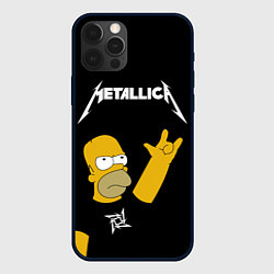 Чехол для iPhone 12 Pro Metallica Гомер Симпсон рокер, цвет: 3D-черный