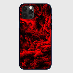 Чехол для iPhone 12 Pro Красный дым Red Smoke Красные облака, цвет: 3D-черный