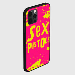 Чехол для iPhone 12 Pro Sex Pistols Yellow Logo, цвет: 3D-черный — фото 2