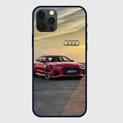 Чехол для iPhone 12 Pro Audi RS 7 на закате солнца Audi RS 7 at sunset, цвет: 3D-черный