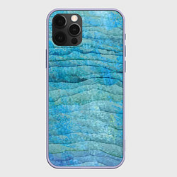 Чехол для iPhone 12 Pro Abstract pattern Waves Абстрактный паттерн Волны, цвет: 3D-светло-сиреневый