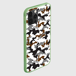Чехол для iPhone 12 Pro Камуфляж Чёрно-Белый Camouflage Black-White, цвет: 3D-салатовый — фото 2