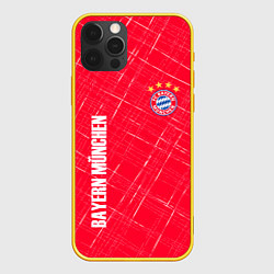 Чехол для iPhone 12 Pro Bayern munchen Абстрактно выцарапанный фон, цвет: 3D-желтый