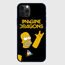 Чехол для iPhone 12 Pro Imagine Dragons Гомер Симпсон Рокер, цвет: 3D-черный