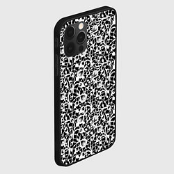 Чехол для iPhone 12 Pro Черно-белый кружевной ажурный узор, цвет: 3D-черный — фото 2