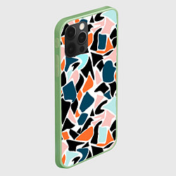Чехол для iPhone 12 Pro Абстрактный современный разноцветный узор в оранже, цвет: 3D-салатовый — фото 2