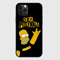 Чехол iPhone 12 Pro Sex Pistols Гомер Симпсон рокер