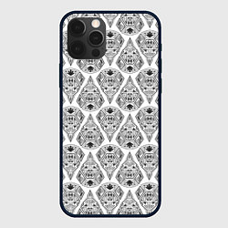 Чехол для iPhone 12 Pro Черно-белый геометрический узор Арт деко, цвет: 3D-черный