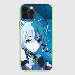 Чехол iPhone 12 Pro Catgirl с синими ушками