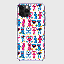 Чехол для iPhone 12 Pro POPPY PLAYTIME HAGGY WAGGY AND KISSY MISSY PATTERN, цвет: 3D-светло-сиреневый