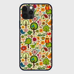 Чехол для iPhone 12 Pro COLORED FOREST ANIMALS, цвет: 3D-черный