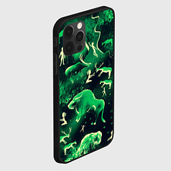Чехол для iPhone 12 Pro Альтернативная Альтамира зеленая, цвет: 3D-черный — фото 2