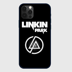 Чехол для iPhone 12 Pro Linkin Park логотип и надпись, цвет: 3D-черный