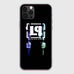 Чехол для iPhone 12 Pro Linkin Park решетка неон, цвет: 3D-серый