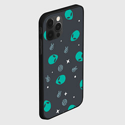 Чехол для iPhone 12 Pro Aliens pattern, цвет: 3D-черный — фото 2