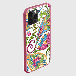 Чехол для iPhone 12 Pro Fashionable floral Oriental pattern Summer 2025, цвет: 3D-малиновый — фото 2