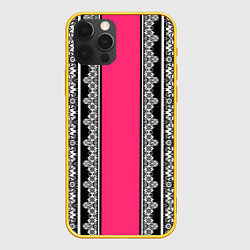 Чехол iPhone 12 Pro Lace white Белое кружево