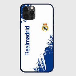 Чехол для iPhone 12 Pro Реал Мадрид краска, цвет: 3D-черный