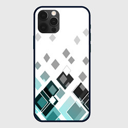 Чехол для iPhone 12 Pro Geometric pattern Геометрический узор ромбы, цвет: 3D-черный