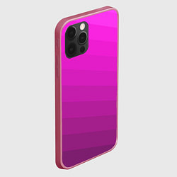 Чехол для iPhone 12 Pro Розовый неоновый полосатый узор Pink neon, цвет: 3D-малиновый — фото 2