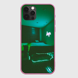 Чехол для iPhone 12 Pro Неоновая спальня - Зелёный, цвет: 3D-малиновый