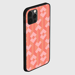 Чехол для iPhone 12 Pro Геометрический узор розового цвета geometric pink, цвет: 3D-черный — фото 2