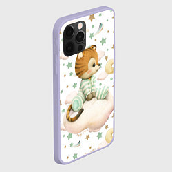 Чехол для iPhone 12 Pro Тигренок на облаке на облаке, цвет: 3D-светло-сиреневый — фото 2