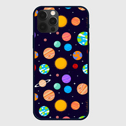 Чехол для iPhone 12 Pro Солнечная Система Планет, цвет: 3D-черный
