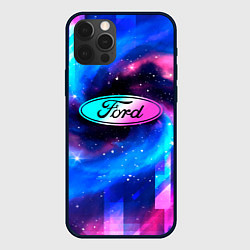 Чехол для iPhone 12 Pro Ford Неоновый Космос, цвет: 3D-черный