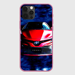 Чехол для iPhone 12 Pro Тойота Камри, цвет: 3D-малиновый