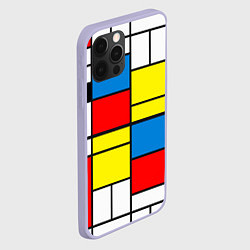 Чехол для iPhone 12 Pro Texture of squares rectangles, цвет: 3D-светло-сиреневый — фото 2