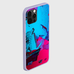 Чехол для iPhone 12 Pro Авангардная фрактальная композиция - Глитч, цвет: 3D-светло-сиреневый — фото 2