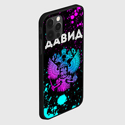 Чехол для iPhone 12 Pro Давид - неоновый герб России, цвет: 3D-черный — фото 2