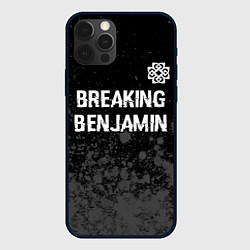 Чехол для iPhone 12 Pro Breaking Benjamin glitch на темном фоне: символ св, цвет: 3D-черный