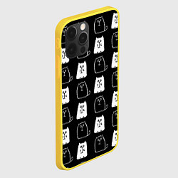 Чехол для iPhone 12 Pro Милые Чёрные и Белые Коты, цвет: 3D-желтый — фото 2