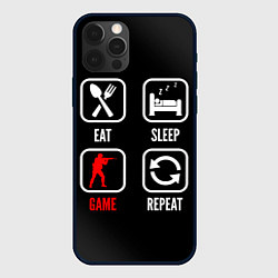 Чехол iPhone 12 Pro Eat, sleep, Counter Strike, repeat