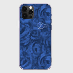 Чехол для iPhone 12 Pro Цветущее сердце синие абстрактные розы, цвет: 3D-светло-сиреневый
