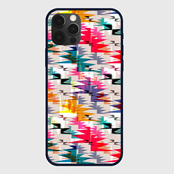 Чехол для iPhone 12 Pro Многоцветный абстрактный геометрический, цвет: 3D-черный