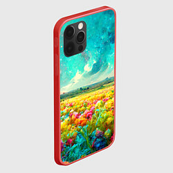 Чехол для iPhone 12 Pro Бесконечное поле цветов, цвет: 3D-красный — фото 2