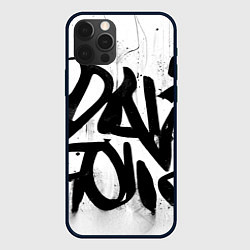 Чехол для iPhone 12 Pro Крупные граффити надписи, цвет: 3D-черный